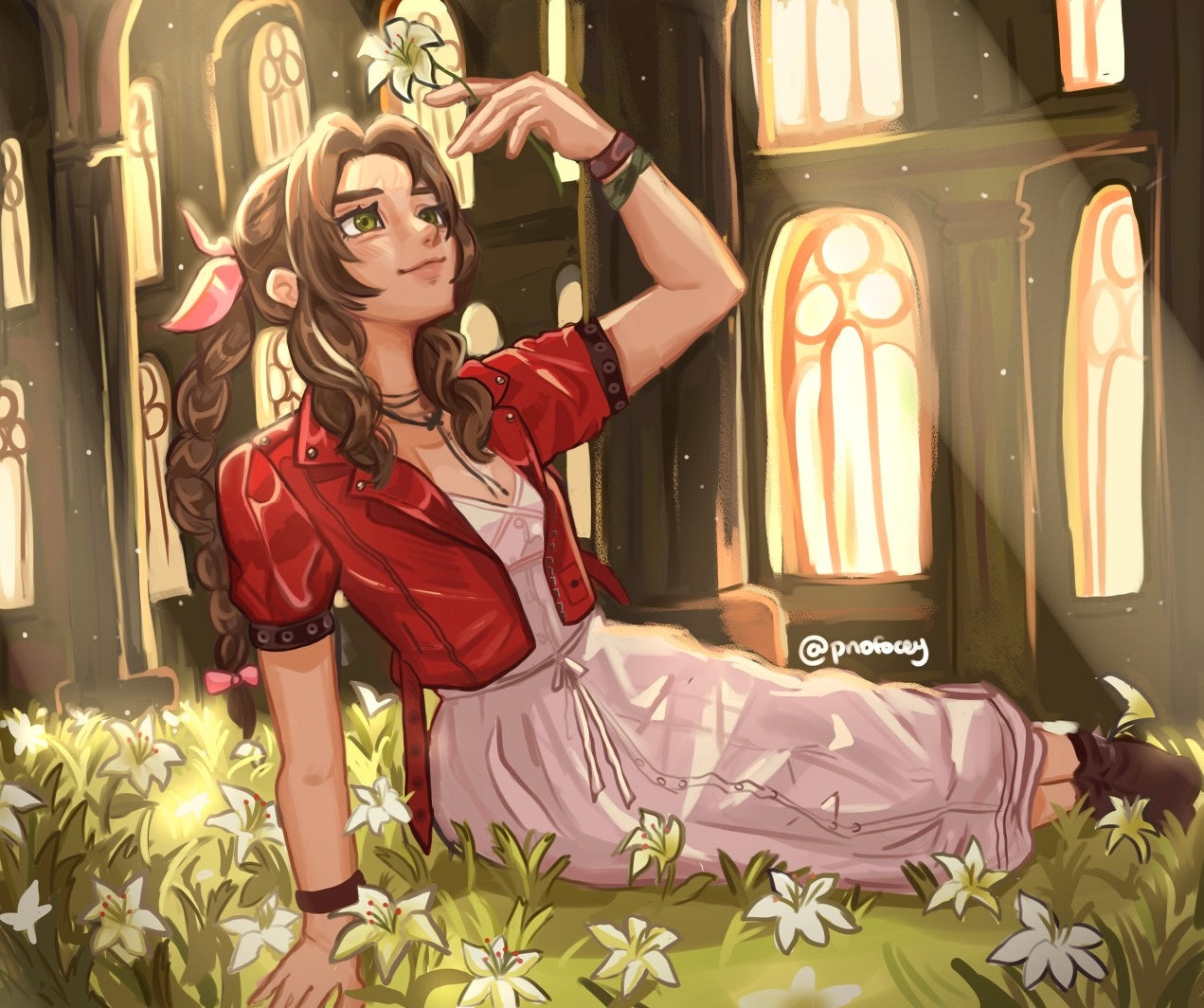 Aeirth Final Fantasy 7 (Remake) Print // (8.5"x11"))