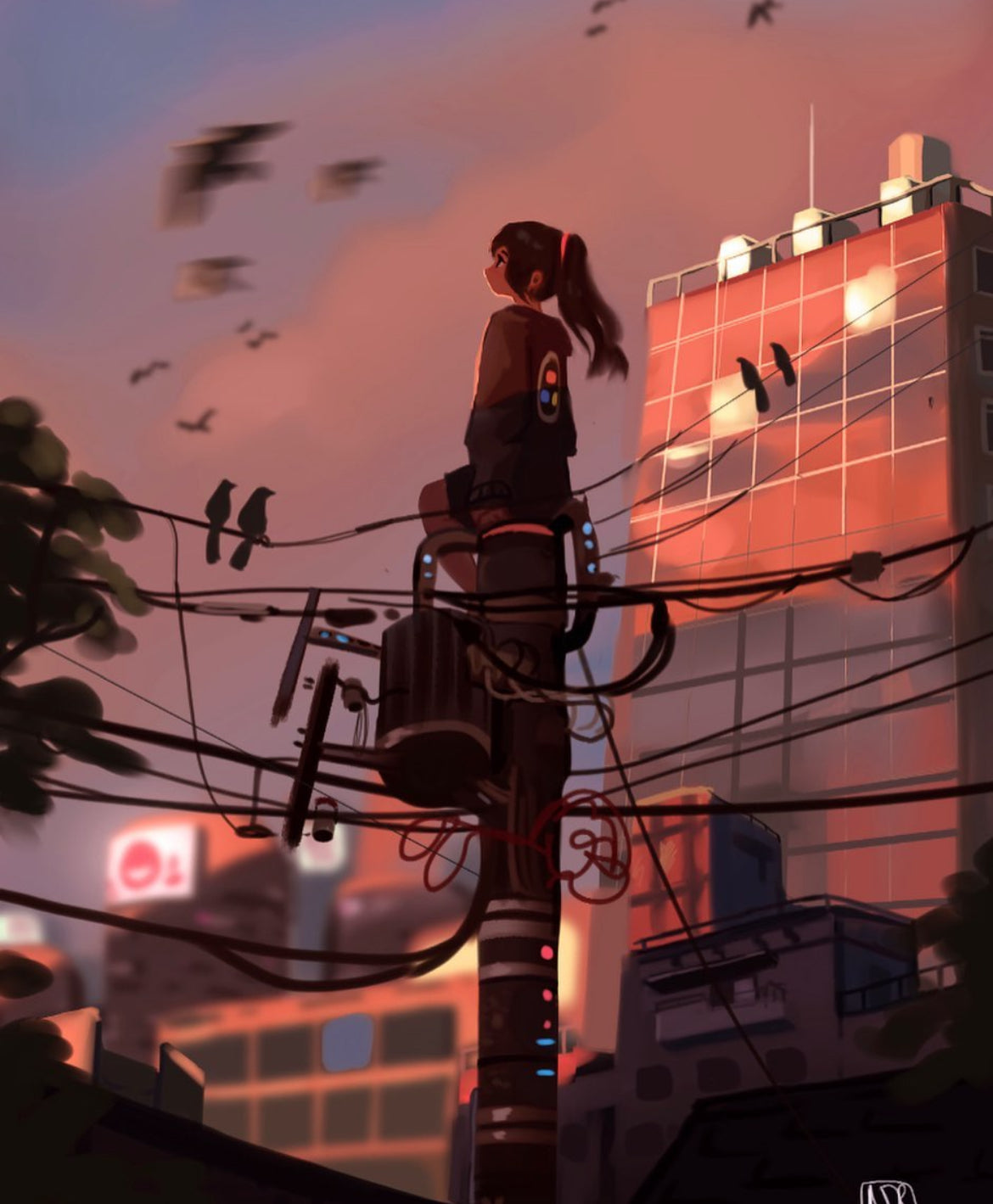 Evening // Anime background print // (8.5"x 11")